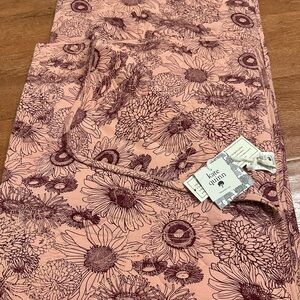 kate quinn Pink Floral baby blanket with Burgundy Print